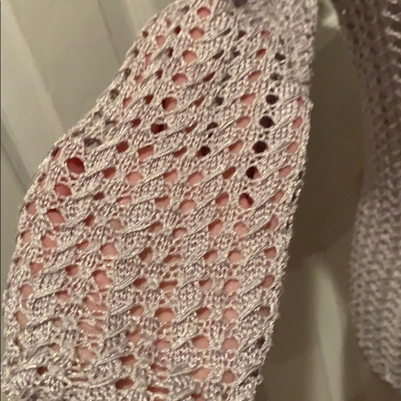 Light gray Ann Taylor open weave sweater - Picture 7 of 8